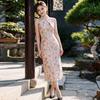 Pink neck national style new Chinese Suzhou long cheongsam improved young 1011 new women's high-end summer