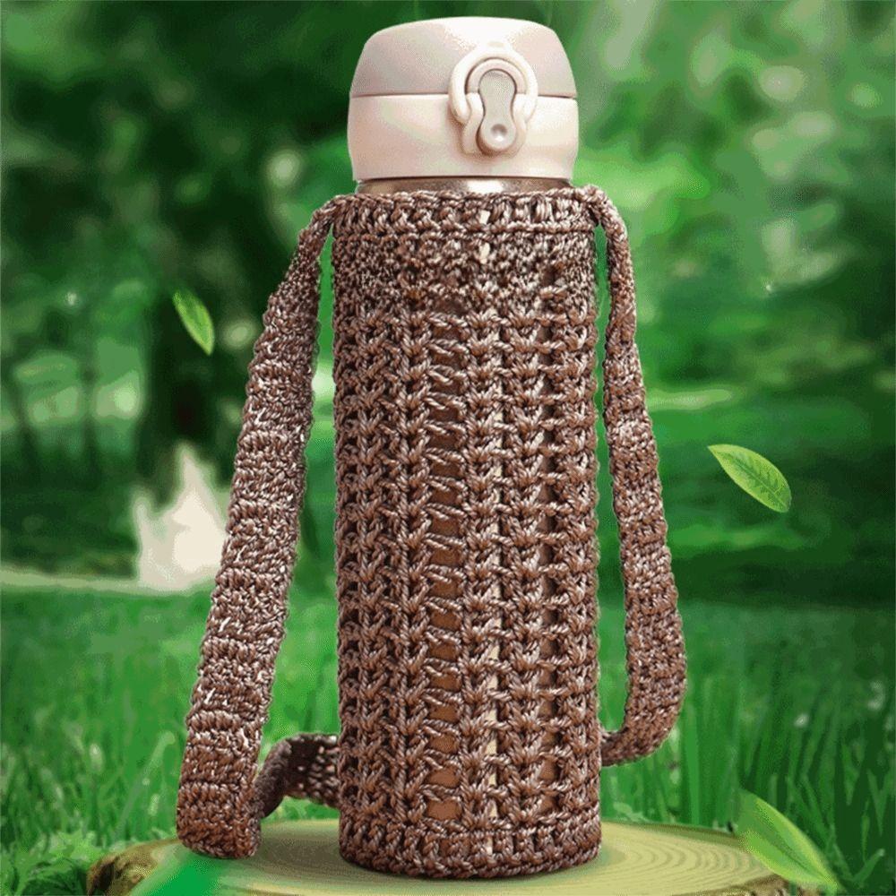 Handgestrickte Wasserflaschenhülle Wiederverwendbare Becherhülle Tasche Wasserflaschenzubehör