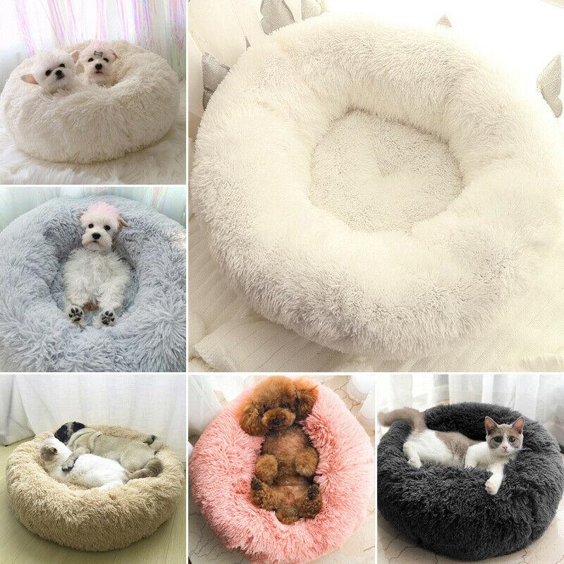 Pet Dog Cat Calming Bed Beds Large Mat Comfy Puppy Washable Fluffy Plush Cushion