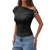European Style Fashion Slim Fit Off-shoulder T-Shirt Women