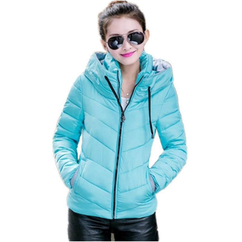 Female Winter Warm Parkas Solid Color Full Sleeve Cotton-Padded Thickening Slim Outerwear