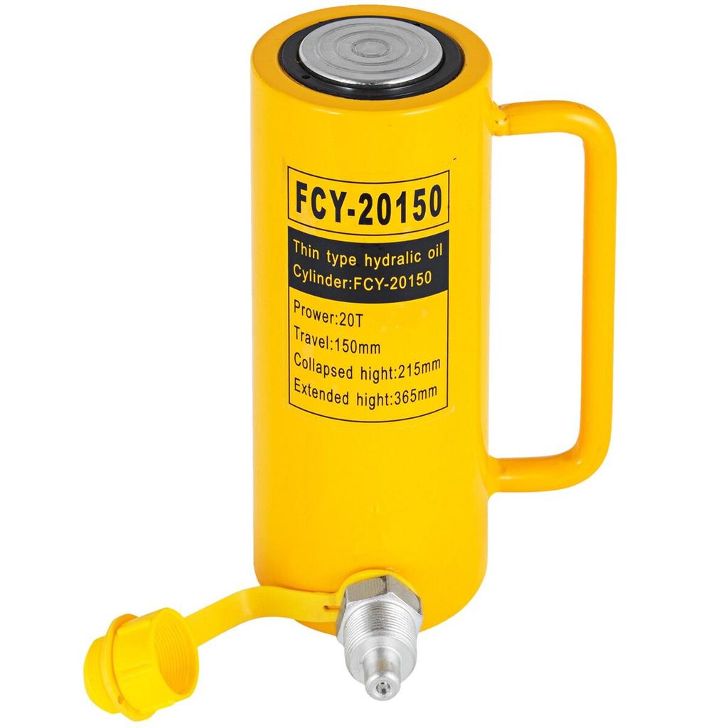 Hydraulic Cylinder Jack, 20 Ton Solid Ram Hydraulic Cylinder, 6 Inch Stroke Single Acting Hydraulic Cylinder, with Quick Connector Portable Hydraulic
