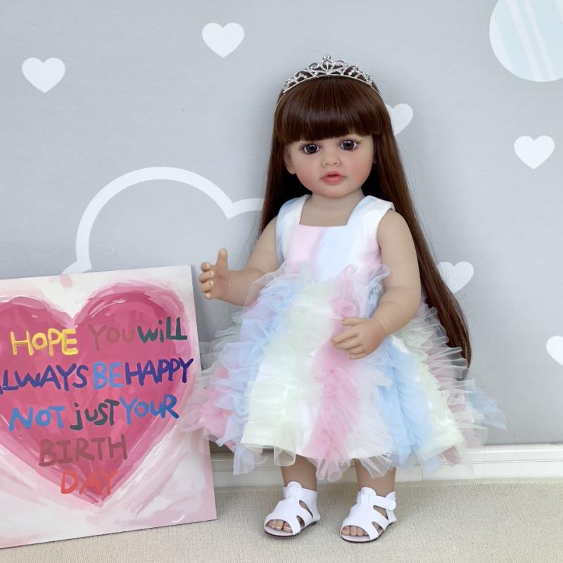 Lifelike 55cm Full Silicone Body Reborn Baby Doll Betty So Truly Like Toddler Baby Dolls for Girls Straight Leg Standing Reborn Boneca Menina Kid Gift