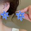 Vintage Metal Colorful Oil Dripping Flower Big Earrings For Women Sweet Simple Fashion Bohemia Trendy Jewelry Accessories Gifts