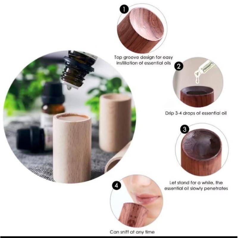 5pcs Simple Wooden Oil Aroma Diffuser Incense Burners Home  Fragrance Products Bathroom Decor Accessory Air Purifying Ornament