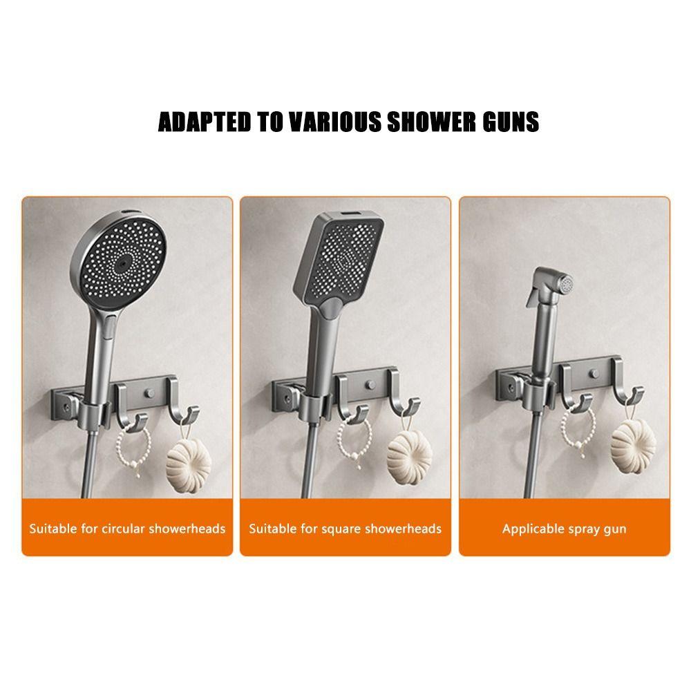 Regulowany uchwyt na słuchawkę prysznicową z haczykiem Podpora do słuchawki ręcznej Akcesoria łazienkowe