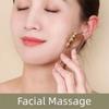 12 Copper Beads Guasha Face Massager Tool Wooden Handle Fascia Lifting Face Manual Massager Frog Shape Handheld