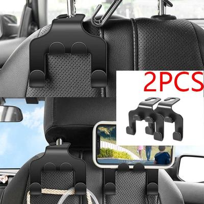 Assento de carro encosto multifuncional gancho 1/2 peças cabeça dupla telefone cabide encosto de cabeça pendurado saco armazenamento cabide acessórios interiores do carro