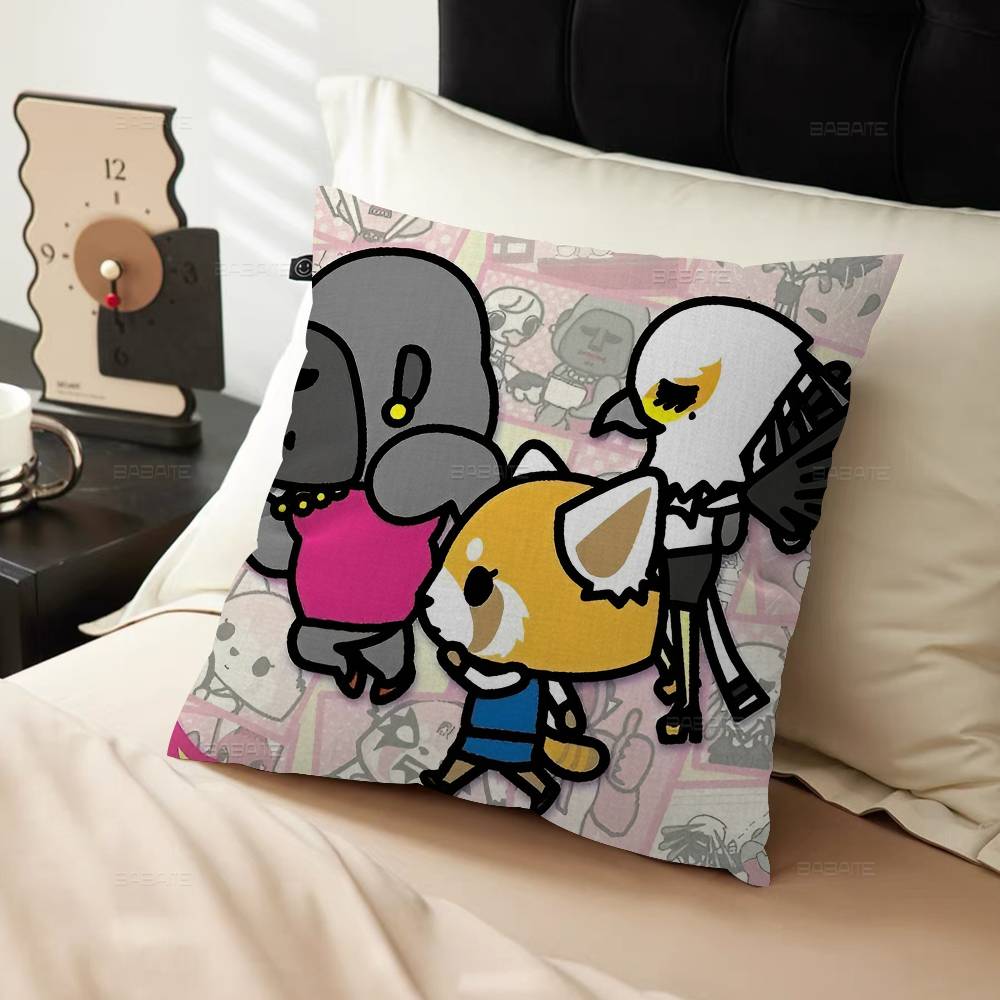 Aggretsuko Anime-Rock Poszewka na poduszkę toon Prezent Poszewka na poduszkę Sypialnia Dom Sofa Krzesło Siedzisko Dekoracja poszewka na poduszkę