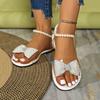 Large Diamond Butterfly Sandals for Women 2025 New Soft Bottom Flat Crystal Transparent Sandals