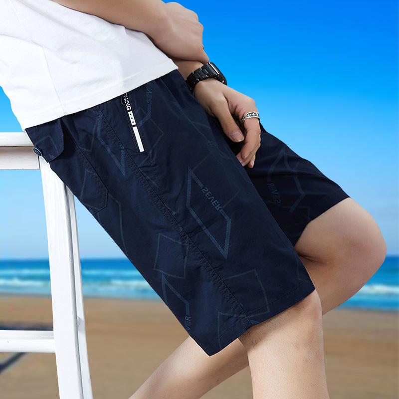 Men's Summer Shorts Cotton Knee Beach Pants Golf Plaid Zipper Pocket Y2K Swim Beach Relaxed Fit Jogger Shorts