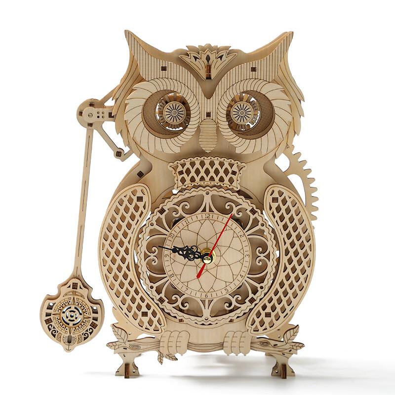 DIY 3D Wooden Owl Pendulum Clock Puzzle