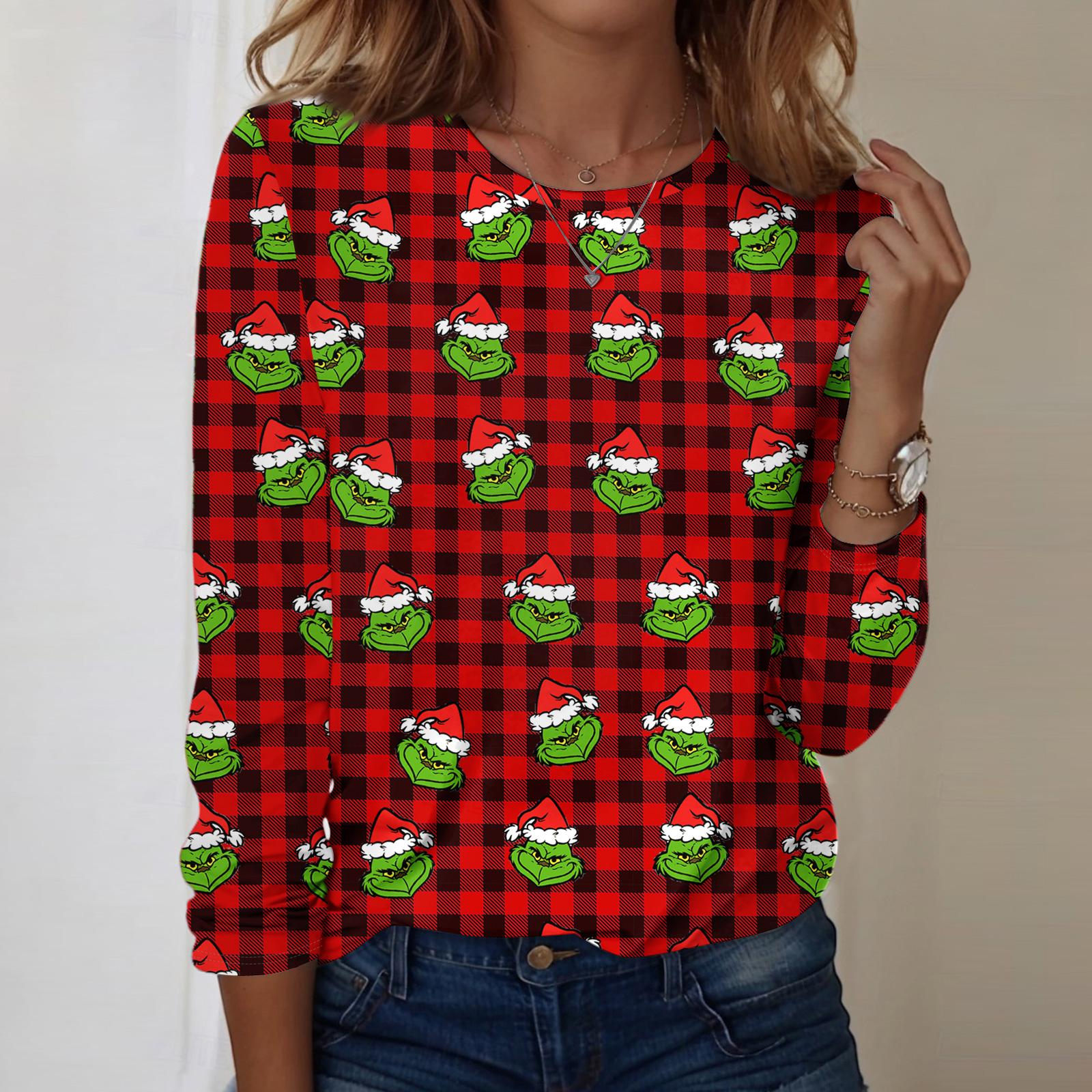 

Рубашки с длинным рукавом для женщин, милые футболки с графическим принтом, блузки, повседневные базовые топы больших размеров, пуловеры XL винный