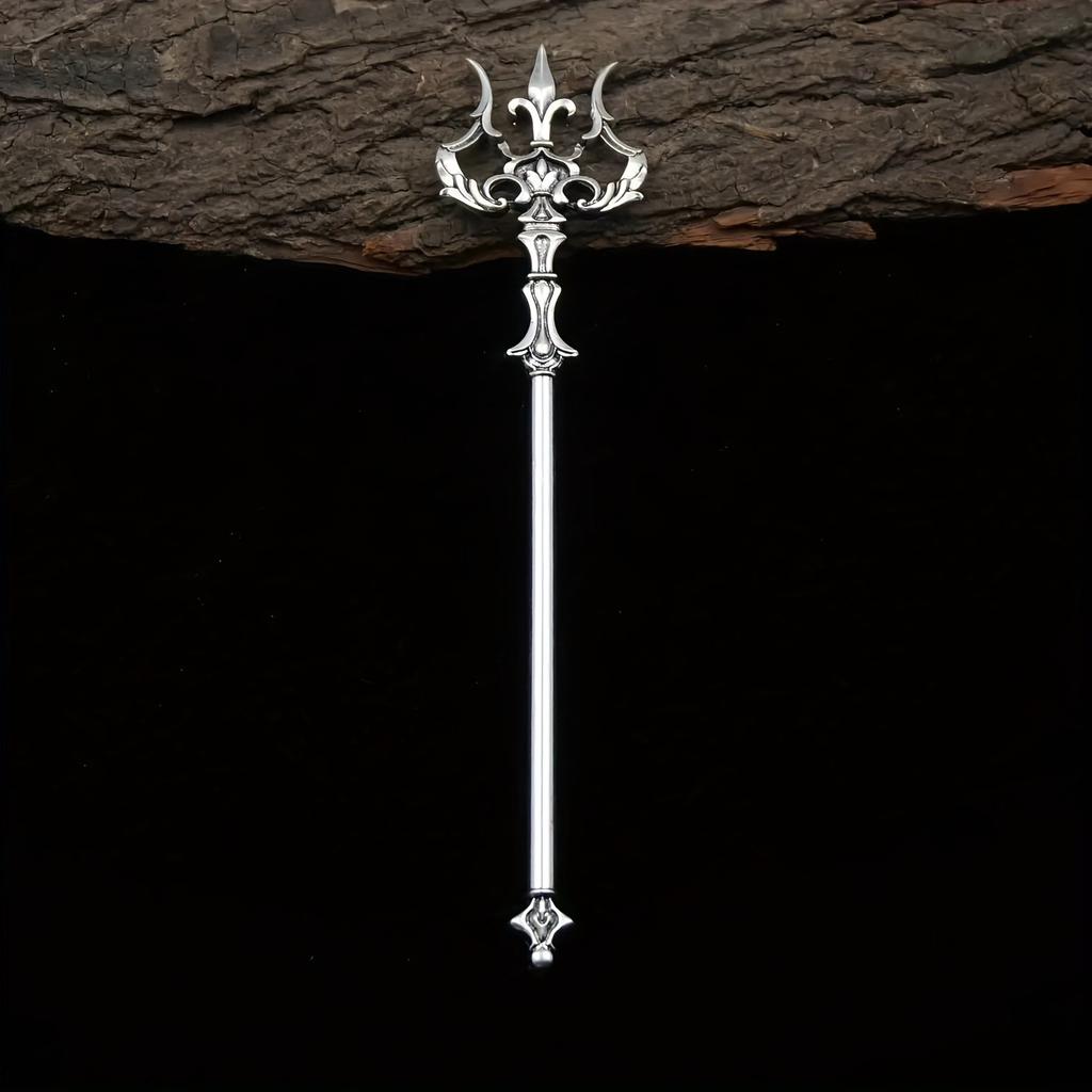 New Chinese Style Retro Trident Sword Women's Alloy Braided Hair Hairpin Antique Style Outfit Qipao Hanfu Fashionable Headwear