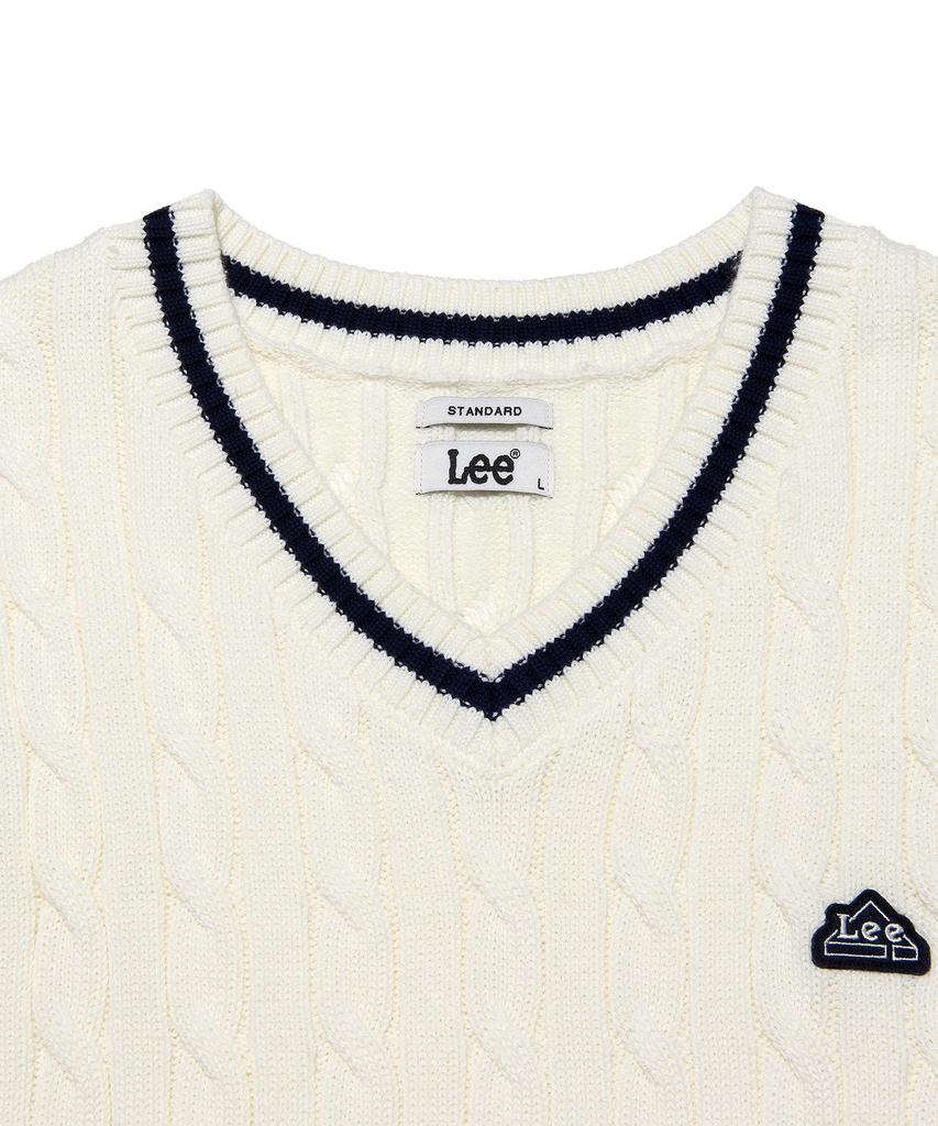 Lee Cable Knit Vest Ivory