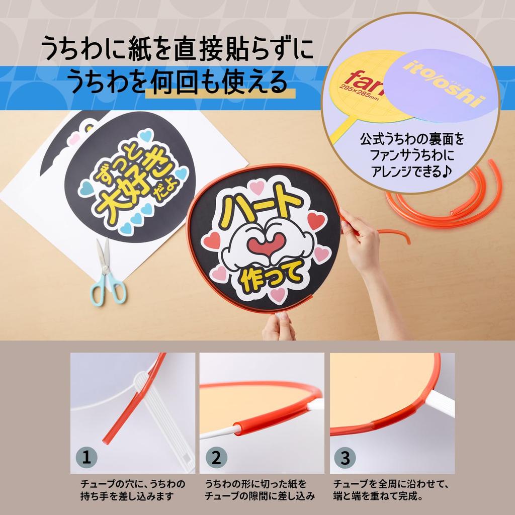 Plus Fan Decoration Oshikatsu Oshi Clear Fastens Without Glue or Clips Border, Itooshi, Tube, Color, Red, FL-306CF 91-770,