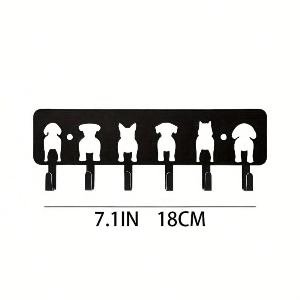 Multifunctional Metal Dog Key Hanger Wall Hook for Garage Entryway Kitchen Bathroom