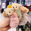 Plush Bear Hair Ropes Furry Ball Hair Scrunchies Cute Cartoon Hair Bands Durable Cute Lovely Elastic Hair Bands