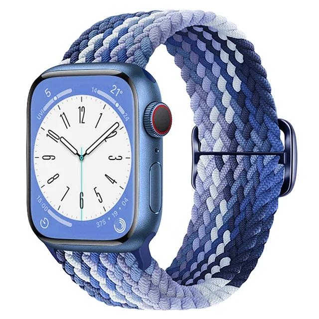 Braided Solo Loop For Apple Watch Ultra Band 40mm 44mm 41mm 38mm 49mm 45mm Elastic Nylon Bracelet iWatch Series 9 8 7 3 Se Strap