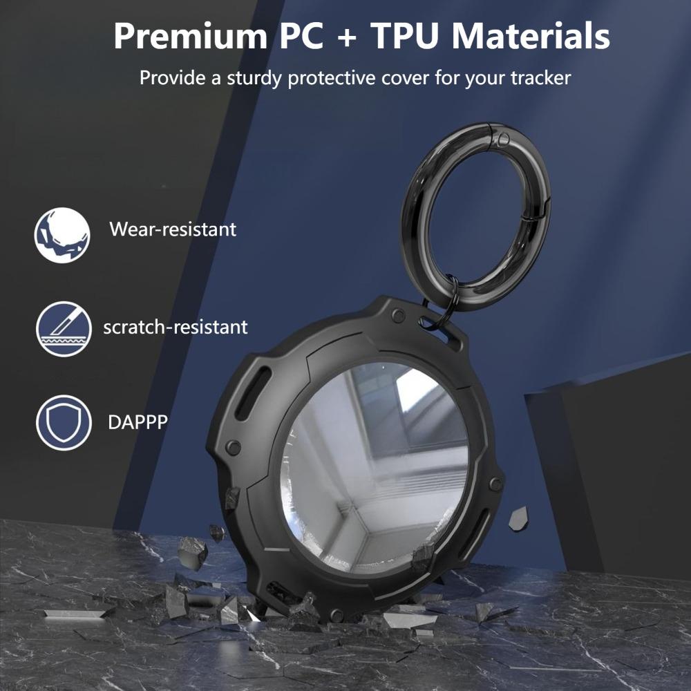 For Airtag Armor Case Protective Shockproof Rugged Skin Cover Air Tag Holder Airtags Accessories Anti-Lost Keychain Key Ring Bag