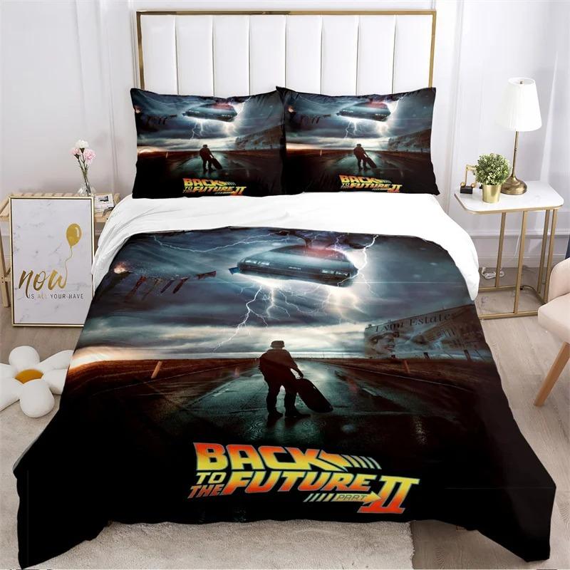 Back To The Future Pattern All Season Duvet Cover Bedding Comforter set Soft Quilt Cover and Pillowcases SingleDouble/Queen/King