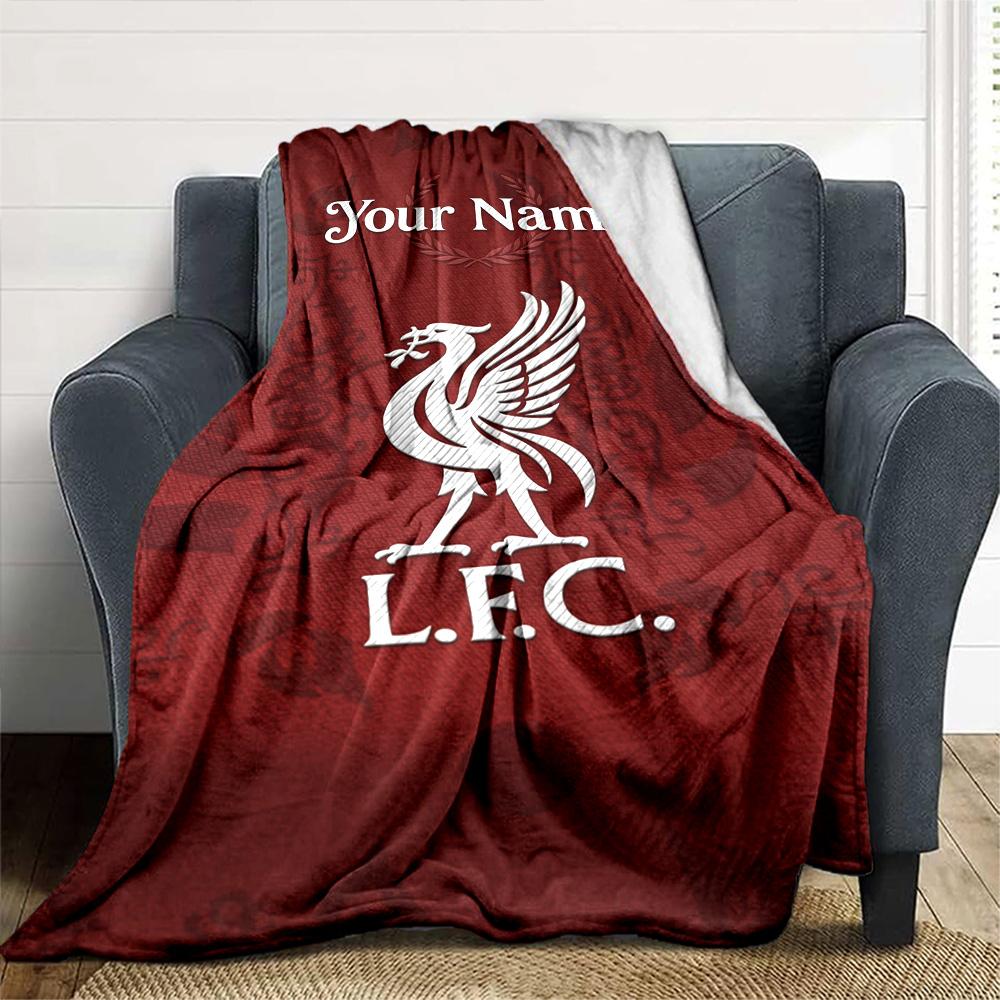 Liverpool Personalized Name Blanket Lightweight Customizable Blanket Durable Comfort Versatile for Picnics Sofa Couch Bedding Four Seasons Multipurpos