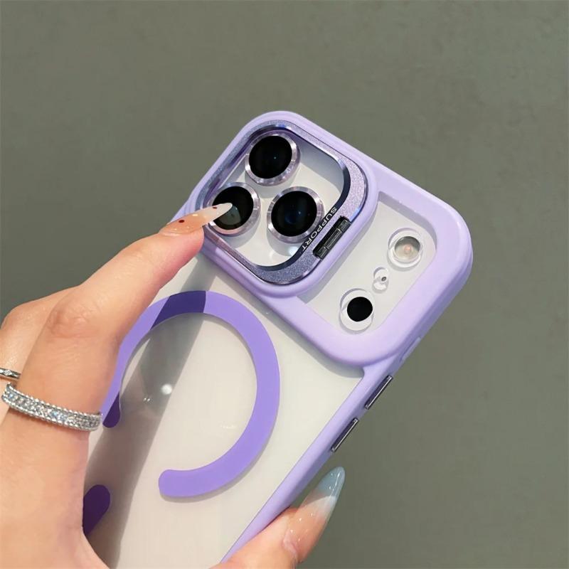Lens Film Protection Clear For Magsafe Magnetic Phone Case For iPhone 17 Air 15 16 Pro Max 14 Plus 13 12 11 Folding Stand Cover