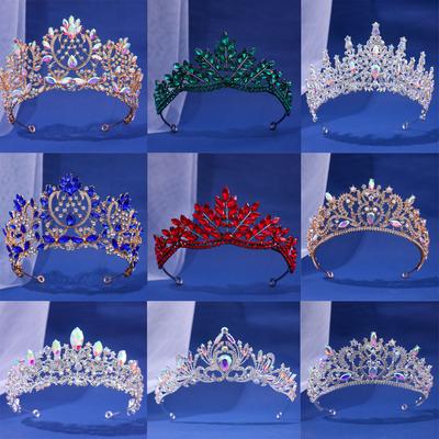 Braut Kopfbedeckung Grün-Farbe Damen Exquisite Dazzling Party Krone Luxuriöse Geburtstag Diademe