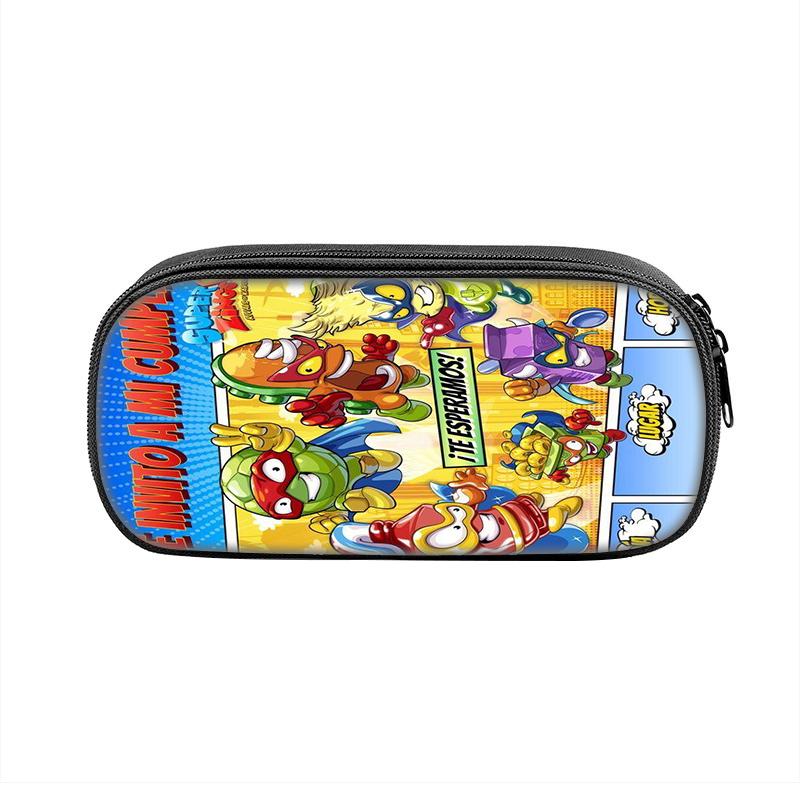 Super Zings Cartoon Pen Box Bag for Student Big Capacity School Supplies Zipper Game Pencilcases Children's Birthday Gift