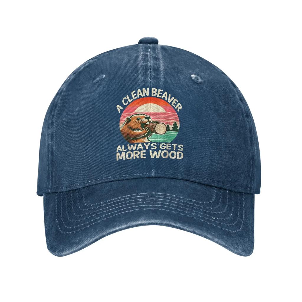 A Clean Beaver Always Gets More Wood Casual Baseball Cap Funny Joke Men Trucker Hat Summer Sunproof Men Women Baseball Caps
