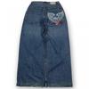 Mens Y2K Retro Loose Fit Denim Pants High Street Casual Punk Wide Leg Jeans Cotton Blend Mid-Rise Straight Cut