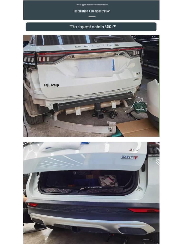 BAIC X7 Trailer Hook: Off-road Rear Bumper Bar with Thickened Square Hole