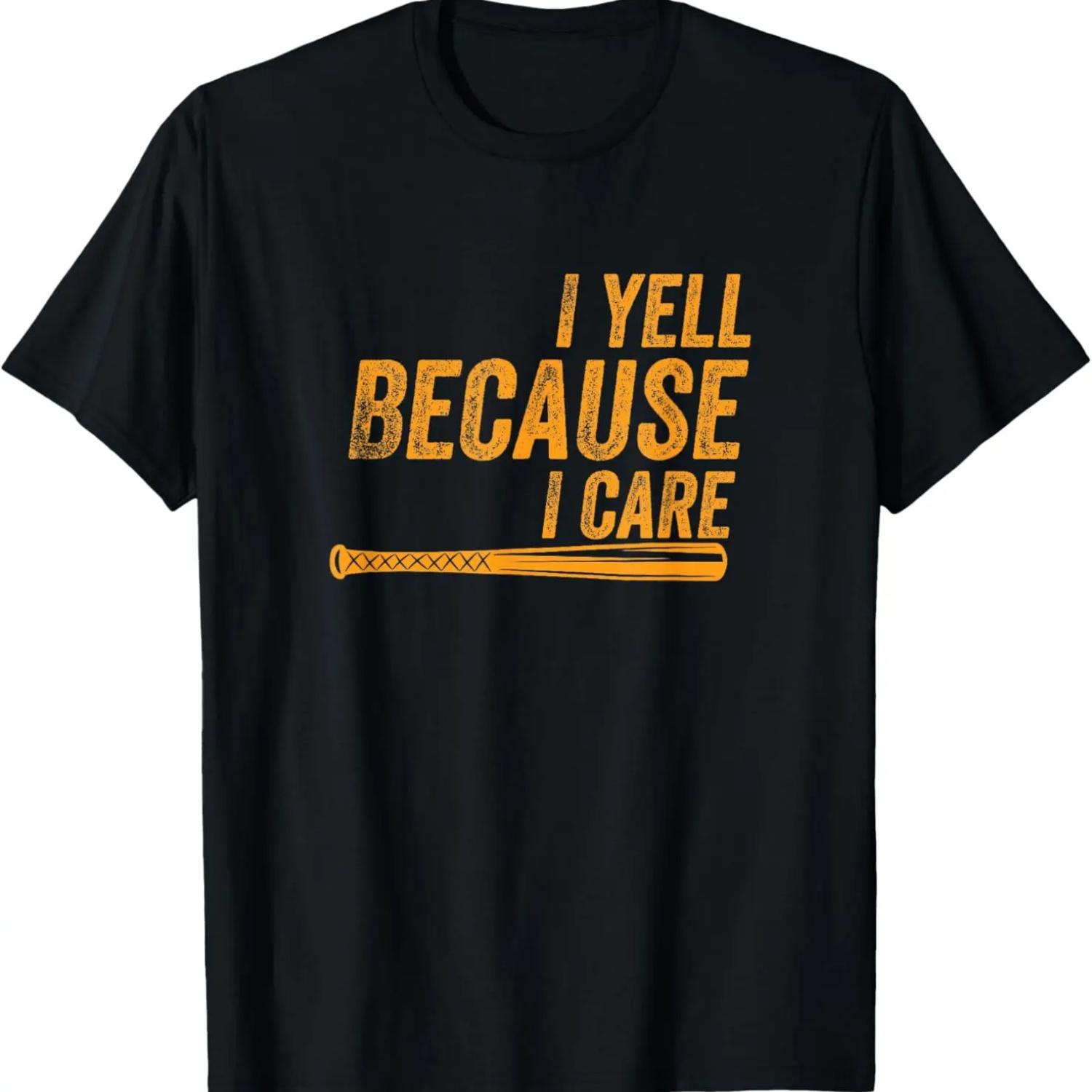 Я кричу, потому что мне не все равно, Папа Мама Бейсбол Софтбол Футболка S