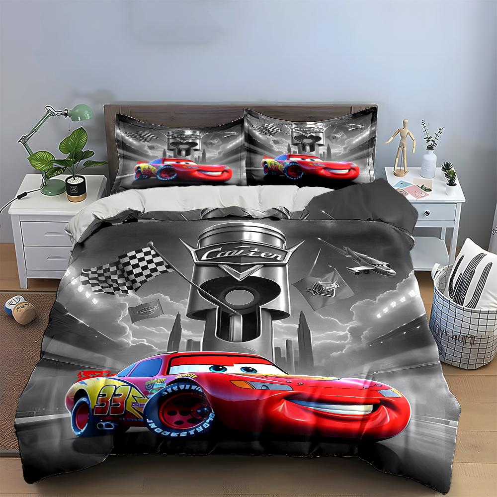 Racing Car Themed Bedding Set for Kids Bedding Set (1 Duvet Cover, 2 Pillowcases, Duvet Not Included)