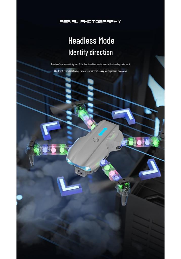 Cross E99D HD Colorful Lights Remote Control Drone Quadcopter with Dual Camera for Aerial Photography.
