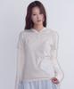 OAFISH Flower Layered Hoodie, Oatmeal