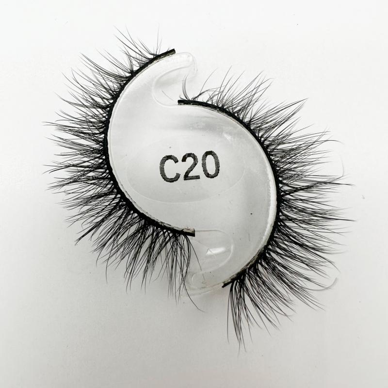Low Price Glitter Lashes Natural Fluffy Half Lashes Faux Mink Korean Pbt Fiber 10 Pairs 12mm Mink Eyelashes