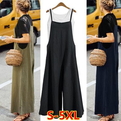 loose solid tank jumpsuit
