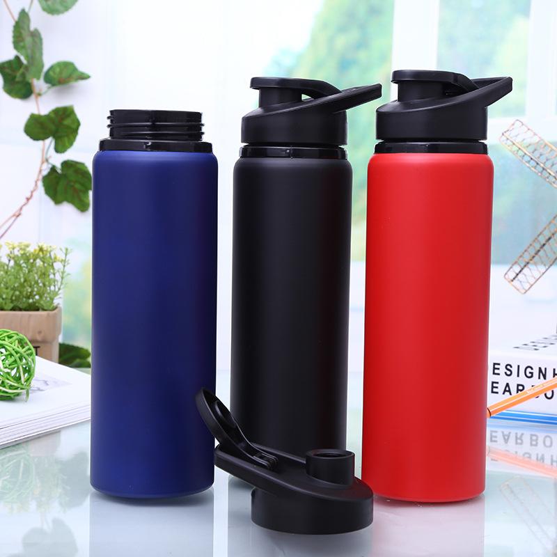 600/750ml Botella de Agua Deportiva Portátil de Moda Creativa Ocio Soporte para Bicicleta Taza de Aluminio Niños Adultos Botella Deportiva para Exterior