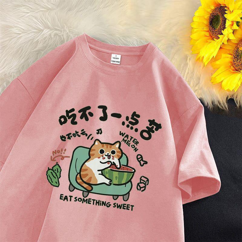 Cotton White Short-sleeved T-shirt Women 2025 Summer New Large Size Top Loose T-shirt