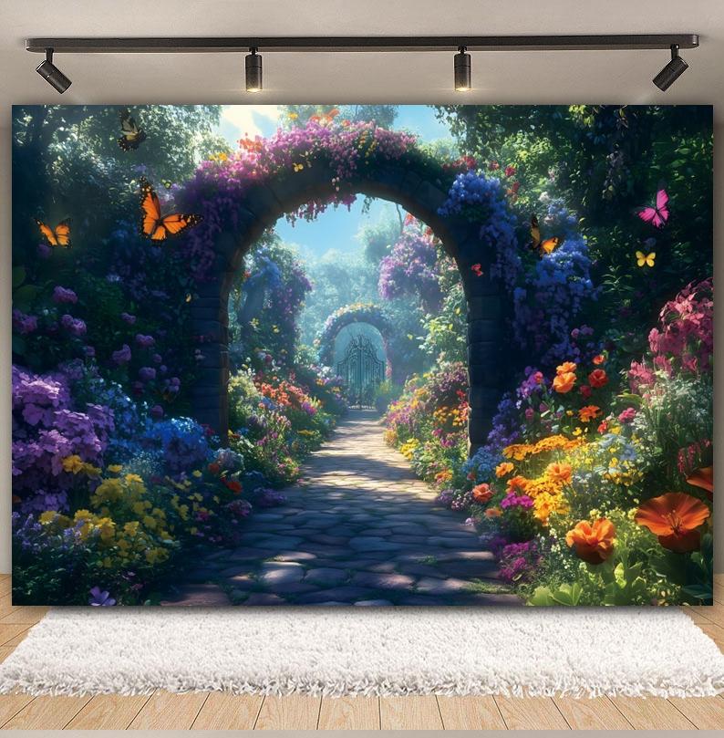 Dreamy Forest Photography Backdrop Enchanted Jungle Fairy Tale Book Mushroom Princess Birthday Party Photocall Background Decor