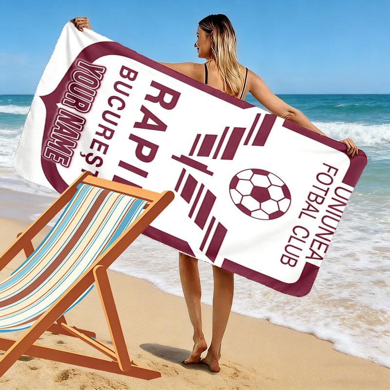 Rapid Bucureti  Print Beach Towel, Large Soft Quick Dry Towel for Beach Camping Swimming