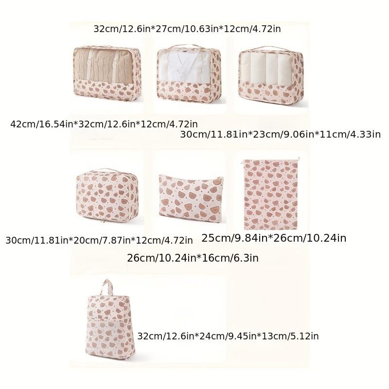 Travel Organiser Set of 7 Clothes Organising Sorting Bag Wash Storage Bag