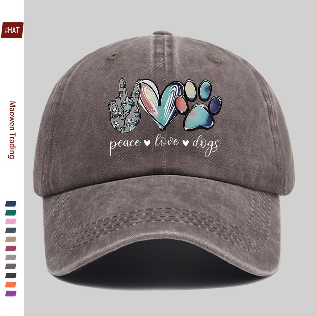 Pc Leopard Print Paw Print Heart Pattern Baseball Cap Truck Driver Papa Hat Comfortable Lightweight Headwear Adjustable Stra