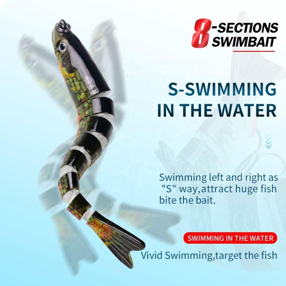 Sinking Multi-Jointed Fishing Lure 12.5cm 19g Lifelike 8 Segments Swimbait Fishing Tackle