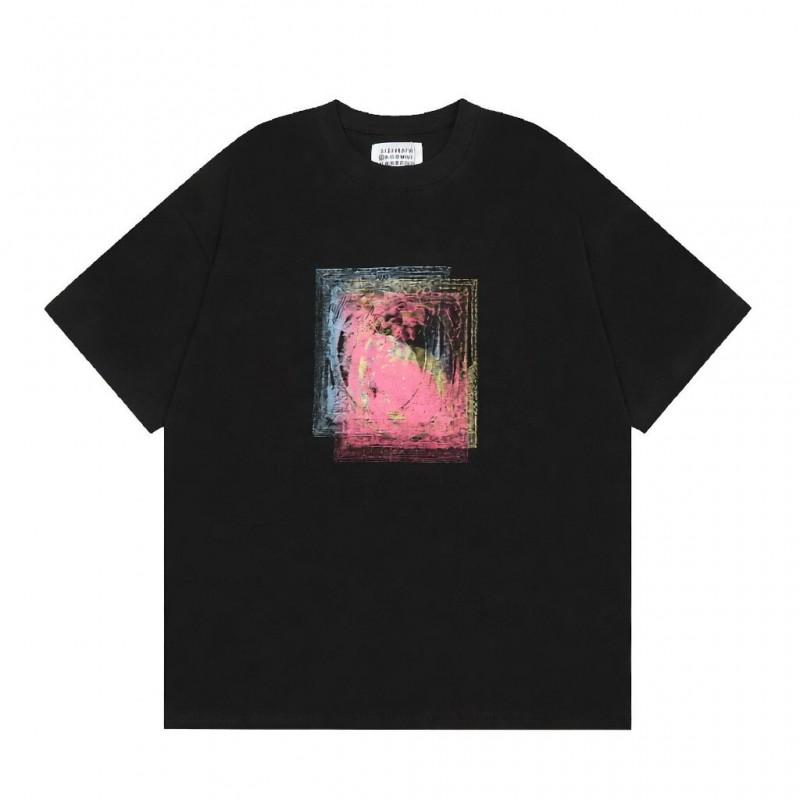 Digital Print MM6 Cotton T-Shirt Men Women Short Sleeve Casual Top 230g