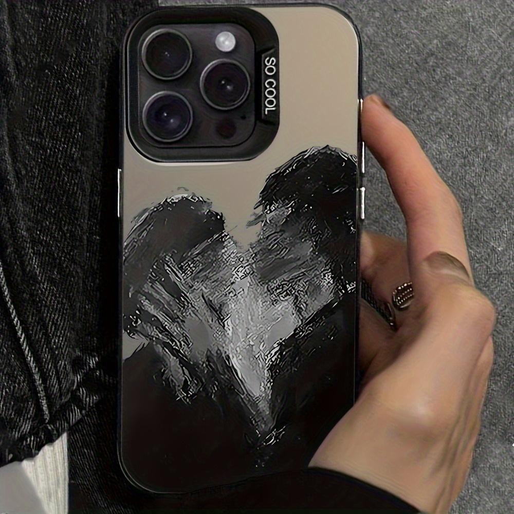 

Fuzzy oil painting couple laser vitality phone case For iPhone 11 12 13 14 15 16 17 XS XR X 12 13 Plus Pro Max SE series Anti fall durable For iPhone 13 mini чорний