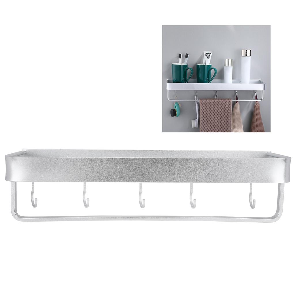 Bathroom Shelf Wall Mount Space Aluminium Shower Single Layer Shelf Shampoo Storage Rack50cm