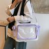 Torba na ramię z wyświetlaczem na przypinki z PVC Styl college Torba crossbody Prosta przezroczysta kieszeń Itabag JK