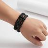 Multi-Strand Braiding Men's Figure-Eight Leather Bracelet  Professional Office Accessory